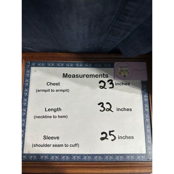 Chico’s size 3 (XL) blue button front long sleeve pockets tunic top - Picture 7 of 7